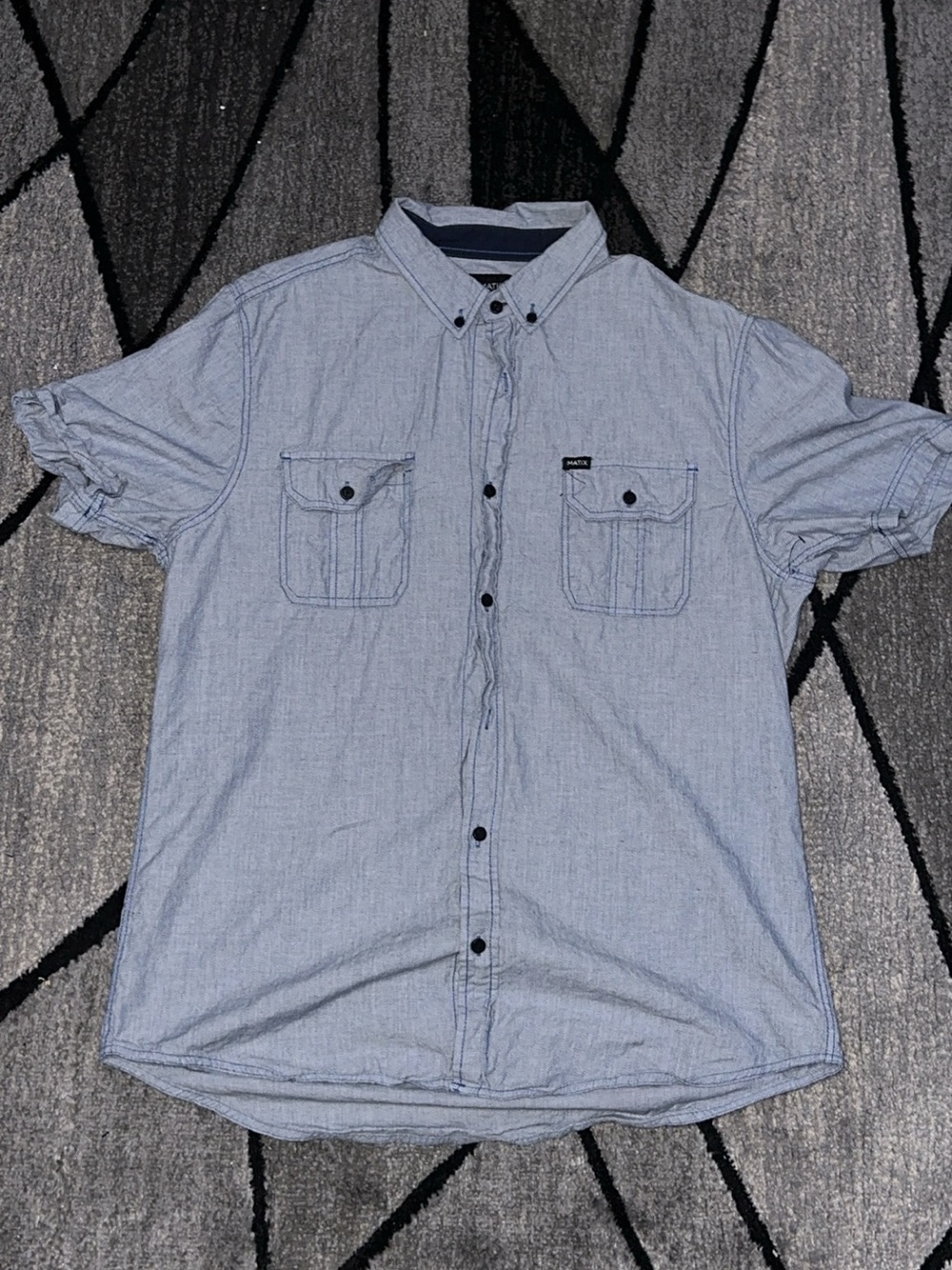 Matix Light Blue Short-Sleeve Button-Down Shirt